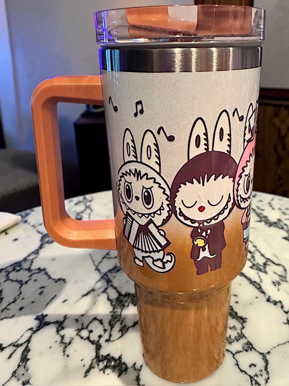 Labubu stainless steel Cute Character Travel Mug NEW IN BOX WITH STRAW